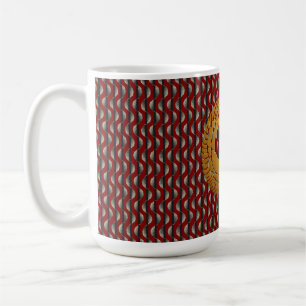 Custom Japanese Red Wave Gold Crane Mug