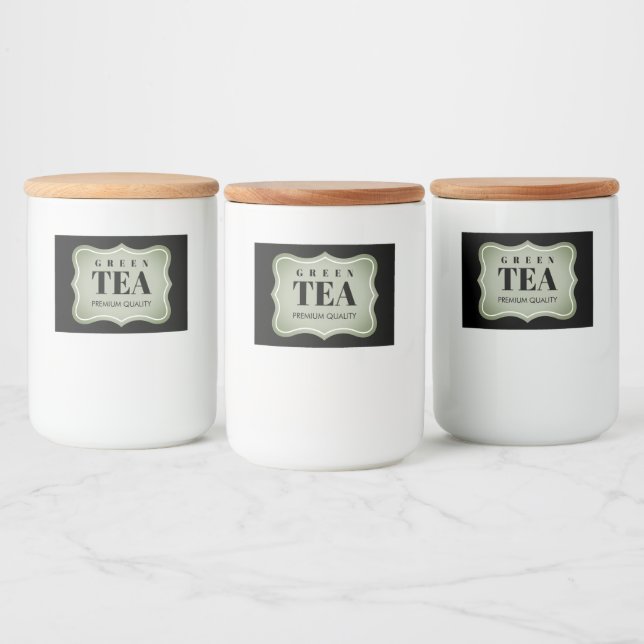 Custom jar label for green tea leafs or coffee (Bottles)