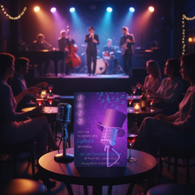 Custom Jazz Club Birthday Invitation (Creator Uploaded)