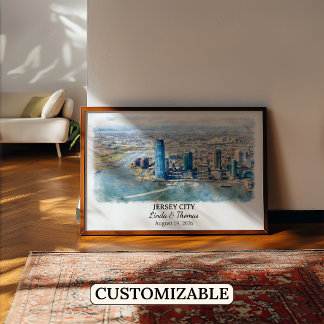 Custom Jersey City Wall Art, New Jersey Poster