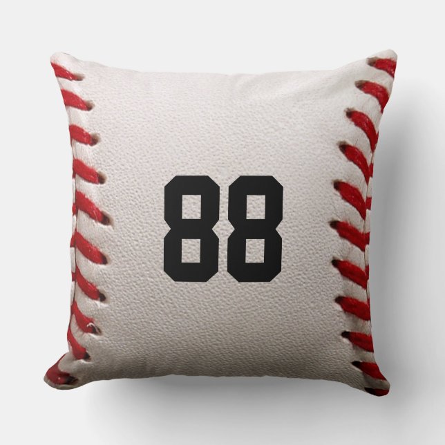 Custom Jersey Number Baseball Player Design Cushion (Front)