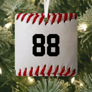 Custom Jersey Number Baseball Player Design Metal Tree Decoration