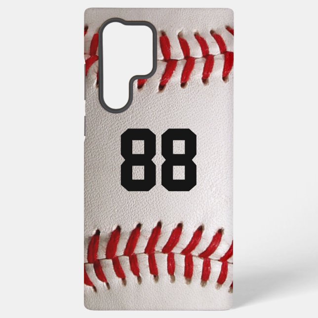 Custom Jersey Number Baseball Player Design Samsung Galaxy S22 Ultra Case (Back)