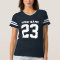 Custom jersey number blue womens football t shirt
