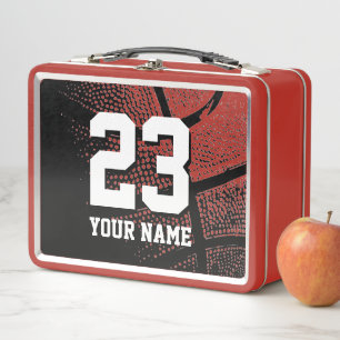 Custom jersey number kid's basketball sports metal lunch box