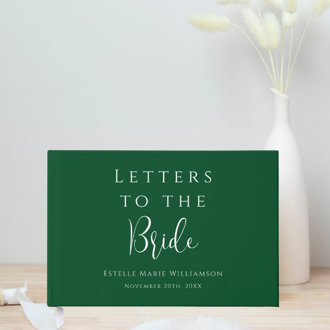 Custom Jewel Emerald Green Letters to the Bride Guest Book (Creator Uploaded)