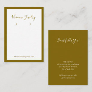 Custom Jewellery Earrings Brown Display Card