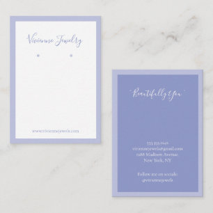 Custom Jewellery Earrings Powder Blue Display Card