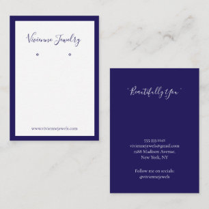 Custom Jewellery Earrings Royal Blue Display Card