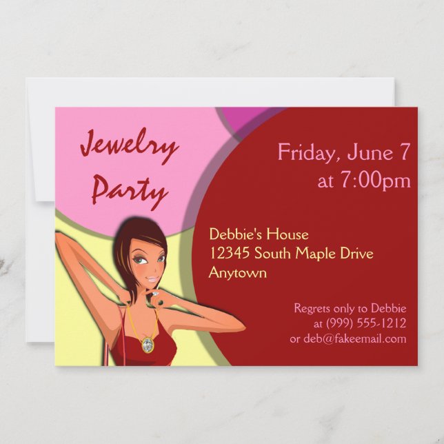 Custom Jewellery Party Invitations (Front)
