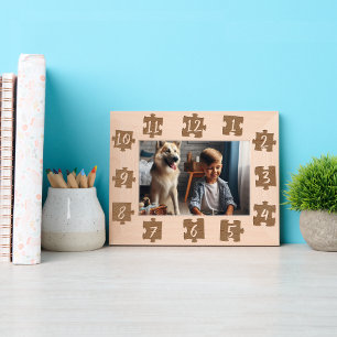 Custom Jigsaw Pieces, Clock Numbers Kid's Photos Etched Frames