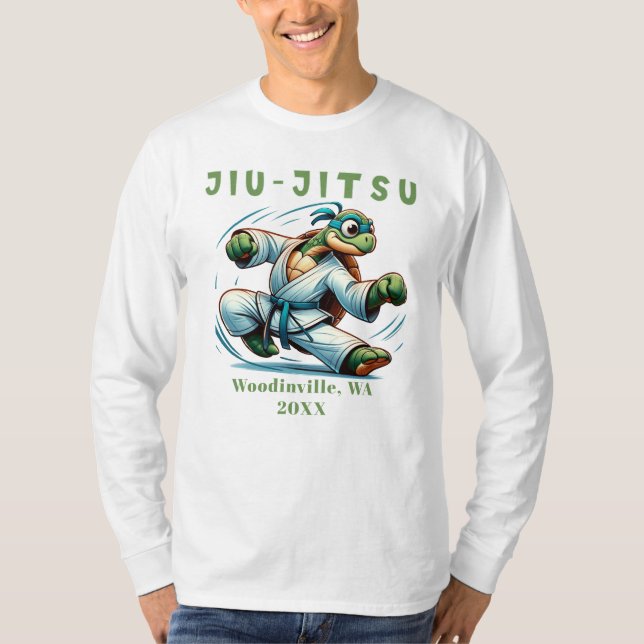 Custom Jiu-Jitsu Martial Arts Location Date Name T-Shirt (Front)