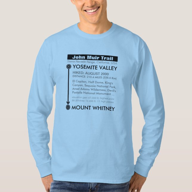 Custom John Muir Trail Commemorative T-Shirt (Front)
