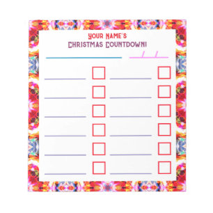 Custom Jolly Bright Christmas Planner Checklist Notepad