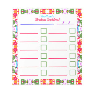 Custom Jolly Bright Christmas Planner Checklist Notepad