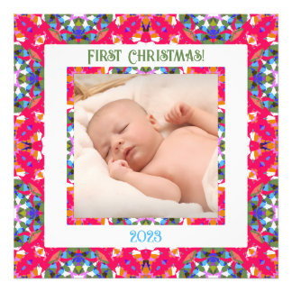Custom Jolly Christmas Photo Picture Frame Print
