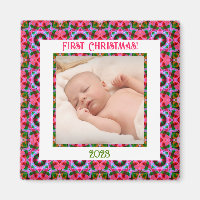 Custom Jolly Festive Christmas Pink Photo Picture