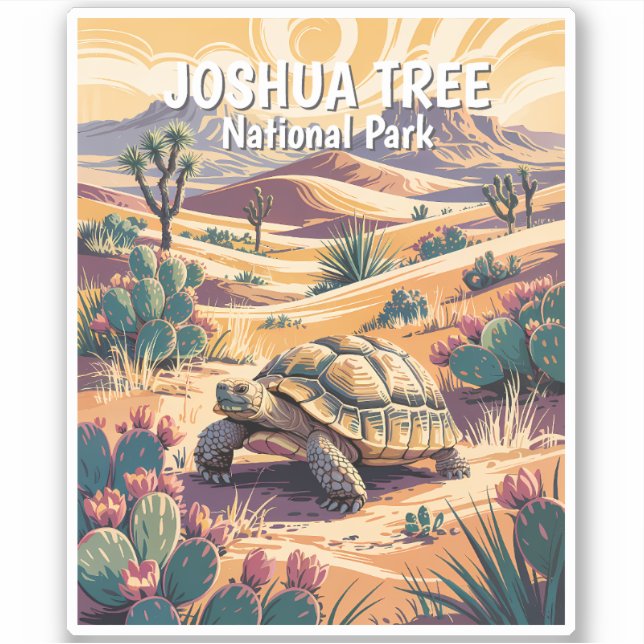Custom Joshua Tree Tortoise Retro Desert Landscape (Front)