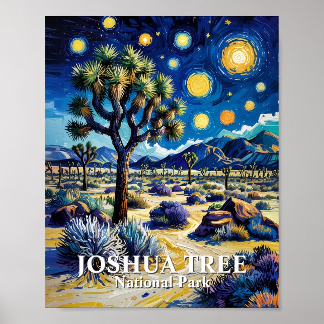 Custom Joshua Tree Van Gogh Starry Night Modern Poster (Front)