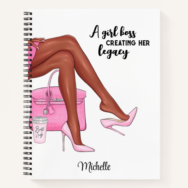 Custom Journal, Personalised Black Girl Notebook (Front)