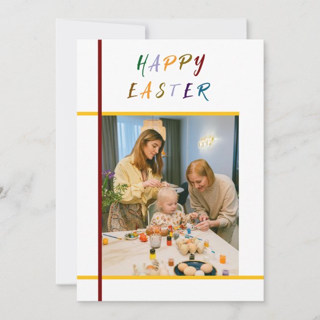 Custom Joyful Easter Greeting Card with Photo (Front)