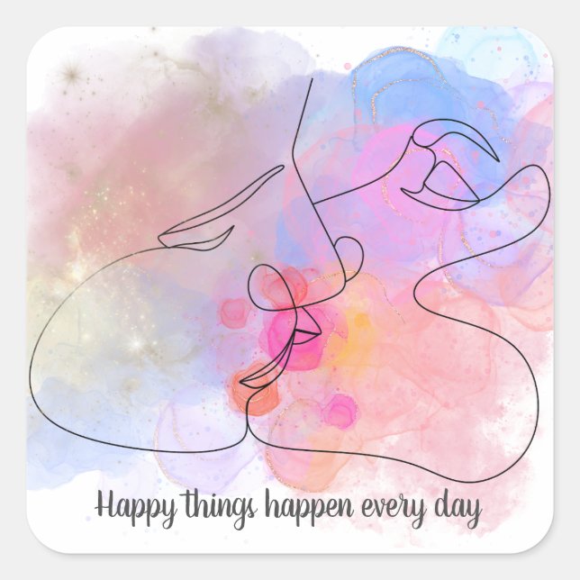 custom-Joyful Embrace - Inspirational Quote Square Sticker (Front)