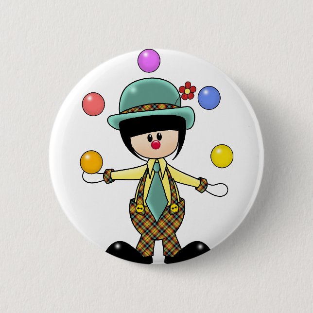 Custom Juggling Clown 6 Cm Round Badge (Front)