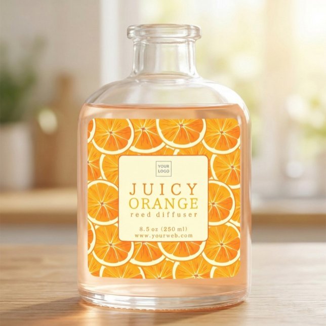 Custom Juicy Orange Reed Diffuser Label (Creator Uploaded)