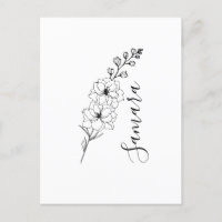 Custom July Delphinium Birth Flower Gift for Birth