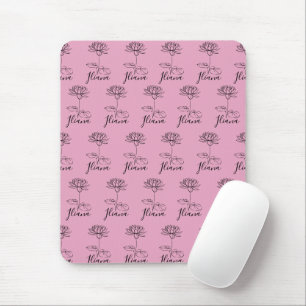 Custom July Water Lily Birth Flower Gift for Birth Mouse Pad