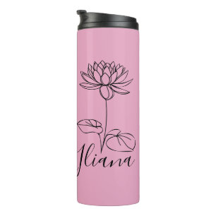 Custom July Water Lily Birth Flower Gift for Birth Thermal Tumbler
