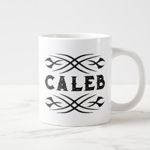 Custom jumbo mug with gnarly tattoo art design