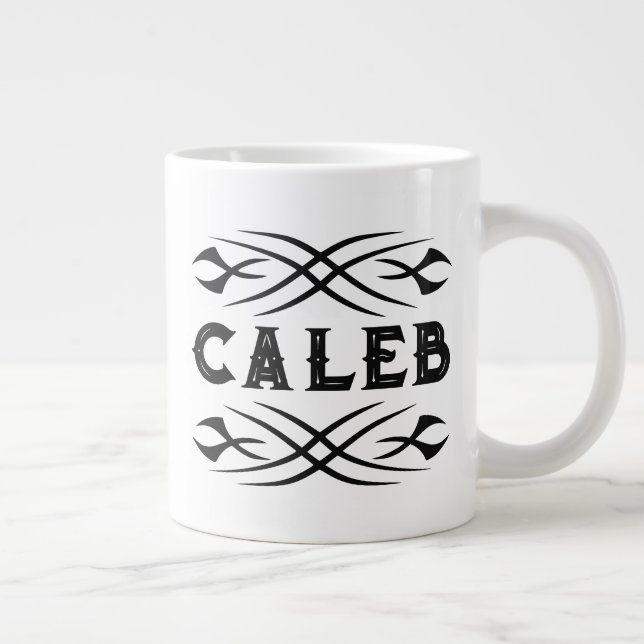 Custom jumbo mug with gnarly tattoo art design (Right)