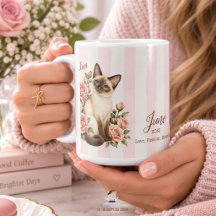 Custom June Birth Flower Rose Cat Bridesmaid Gift