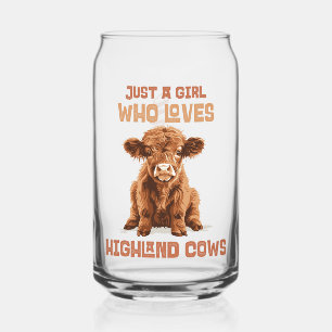 Custom Just a girl who loves Highland Cows Can Glass