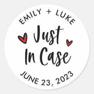Custom Just in Case Wedding Recovery Kit  Classic Round Sticker