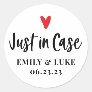 Custom Just in Case Wedding Recovery Kit  Classic Round Sticker