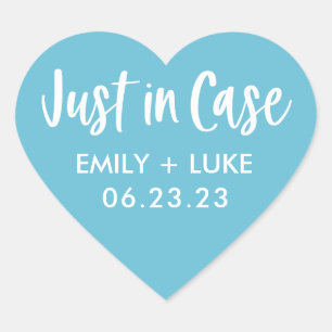 Custom Just in Case Wedding Recovery Kit  Heart Sticker
