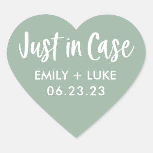 Custom Just in Case Wedding Recovery Kit Heart Sticker