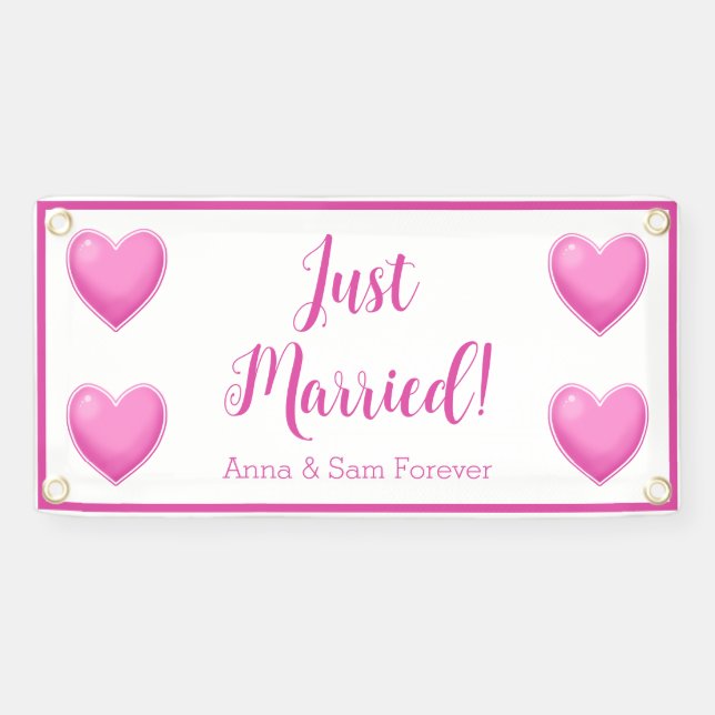 Custom Just Married Banner (Horizontal)