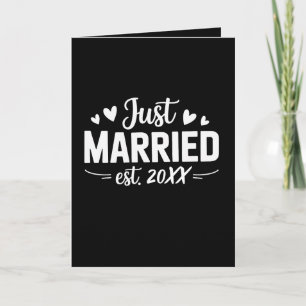 Custom Just Married Est Wedding Party Wife Husband Card