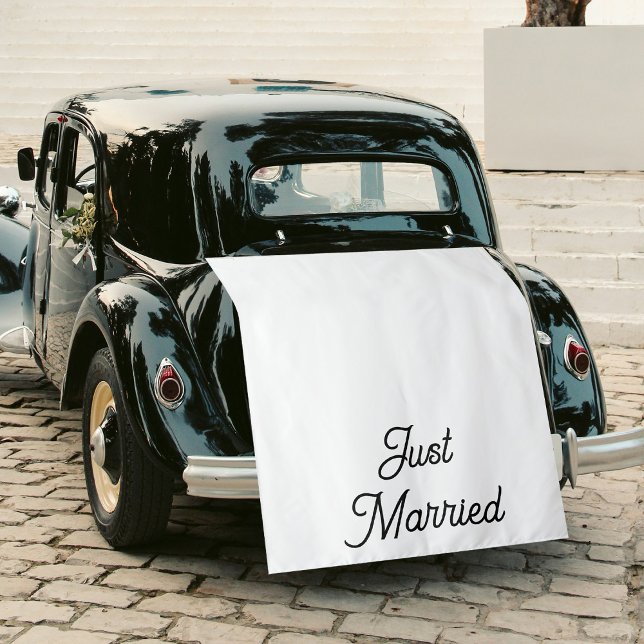 Custom Just Married Fabric Car Wedding Banner Sign Tapestry (Custom Just Married Fabric Car Banner Sign Tapestry)