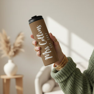 Custom Just Married Tumbler for Bride and Groom