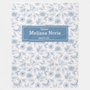 Custom JW Baptism Gifts for sisters-vintage blue Fleece Blanket