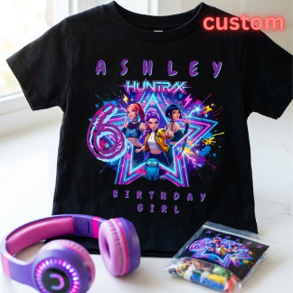 Custom K-pop Anime Girl 6th Birthday T-Shirt Tri-Blend Shirt