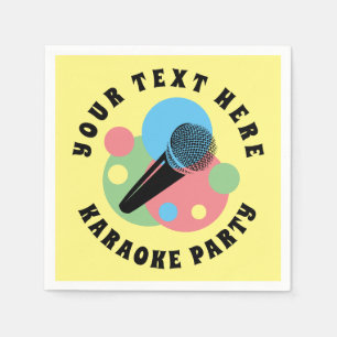 Custom karaoke party napkins with audio mic logo