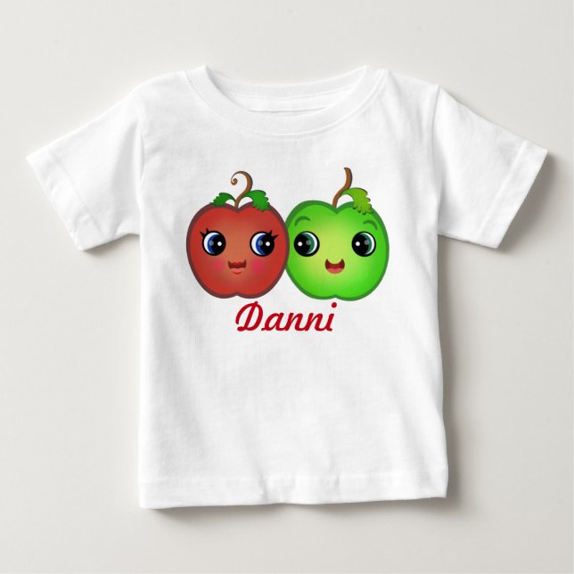 Custom Kawaii Apple Love Baby Tutu Bodysuit (Front)