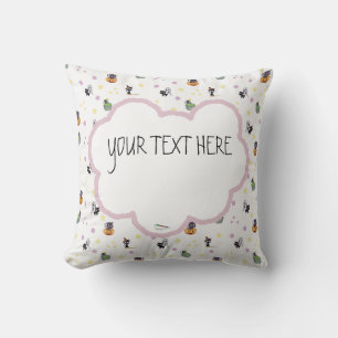 Custom Kawaii Doodle Halloween Pattern Cushion