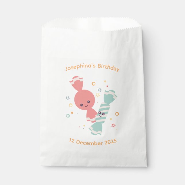 Custom Kawaii Smiling Candy Favour Bag (Front)