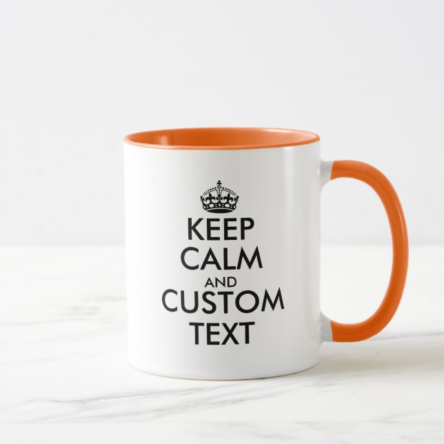 Custom Keep calm and carry on combo colour coffee Mug (Right)